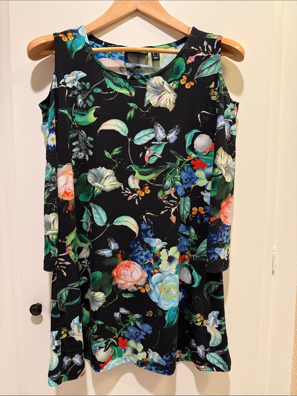 Attitudes by Renee Black Floral Long Sleeve Dress